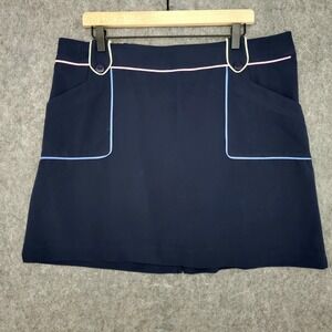 Bette & Court Skort Womens 16 Navy Blue Contrast Piping Pockets Golf Athletic